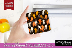 Halloween Magnet Sublimation - Brush Stroke Square Magnet Product Image 1