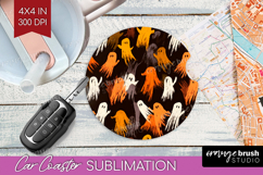Halloween Car Coaster - Brush Stroke Coaster PNG Sublimation Product Image 1