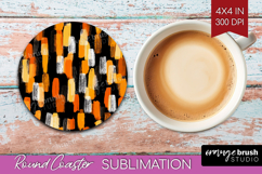 Halloween Round Coaster - Brush Stroke Coaster PNG Product Image 1