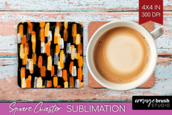 Halloween Square Coaster - Brush Stroke Coaster PNG Product Image 1