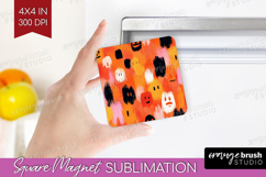 Halloween Magnet Sublimation - Brush Stroke Square Magnet Product Image 1