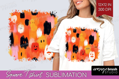 Halloween Square Tshirt Background - Brush Stroke PNG Product Image 1