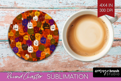 Halloween Round Coaster - Brush Stroke Coaster PNG Product Image 1