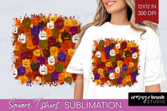 Halloween Square Tshirt Background - Brush Stroke PNG Product Image 1