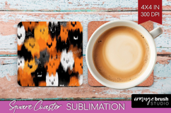 Halloween Square Coaster - Brush Stroke Coaster PNG Product Image 1