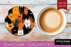 Halloween Round Coaster - Brush Stroke Coaster PNG Product Image 1