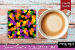 Halloween Square Coaster - Brush Stroke Coaster PNG Product Image 1