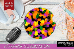 Halloween Car Coaster - Brush Stroke Coaster PNG Sublimation Product Image 1