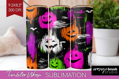 Halloween Tumbler Wrap - Brush Stroke Tumbler PNG Product Image 1