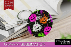 Halloween Keychain PNG - Brush Stroke Keychain Sublimation Product Image 1