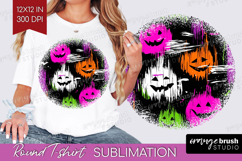 Halloween Round Tshirt Background - Brush Stroke PNG Product Image 1