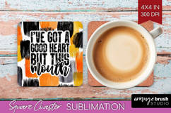 Sarcastic Halloween Quote Square Coaster - Brush Stroke PNG Product Image 1