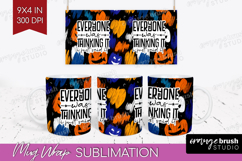 Sarcastic Halloween Quote Mug Wrap - Brush Stroke Mug PNG Product Image 1