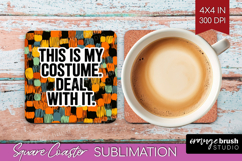 Halloween Quote Square Coaster - Sarcastic Coaster PNG Product Image 1