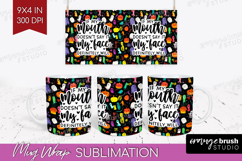 Sarcastic Halloween Quote Mug Wrap - Brush Stroke Mug PNG Product Image 1