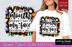 Sarcastic Halloween Quote Square Tshirt Background - Brush Product Image 1