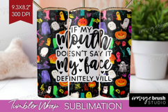 Sarcastic Halloween Quote Tumbler Wrap - Brush Stroke PNG Product Image 1