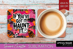 Halloween Quote Square Coaster - Sarcastic Coaster PNG Product Image 1