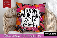 Sarcastic Halloween Quote Pillow Sublimation - Brush Stroke Product Image 1