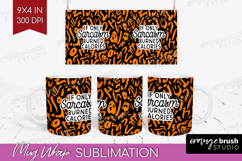 Sarcastic Halloween Quote Mug Wrap - Brush Stroke Mug PNG Product Image 1