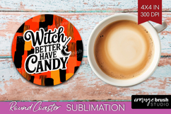 Halloween Quote Round Coaster - Sarcastic Coaster PNG Product Image 1