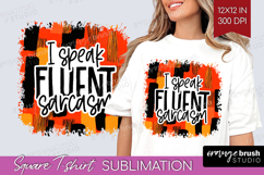 Sarcastic Halloween Quote Square Tshirt Background - Brush Product Image 1