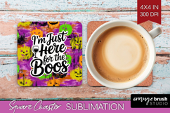 Halloween Quote Square Coaster - Sarcastic Coaster PNG Product Image 1