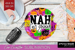 Sarcastic Halloween Quote Car Coaster - Brush Stroke Coaster Product Image 1