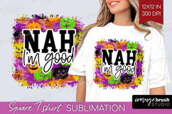 Sarcastic Halloween Quote Square Tshirt Background - Brush Product Image 1