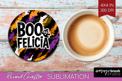 Halloween Quote Round Coaster - Sarcastic Coaster PNG Product Image 1