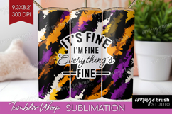 Sarcastic Halloween Quote Tumbler Wrap - Brush Stroke PNG Product Image 1