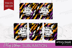 Sarcastic Halloween Quote Mug Wrap - Brush Stroke Mug PNG Product Image 1