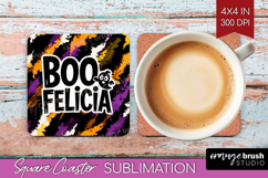 Halloween Quote Square Coaster - Sarcastic Coaster PNG Product Image 1