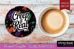 Halloween Quote Round Coaster - Sarcastic Coaster PNG Product Image 1