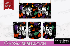 Sarcastic Halloween Quote Mug Wrap - Brush Stroke Mug PNG Product Image 1