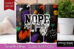 Sarcastic Halloween Quote Tumbler Wrap - Brush Stroke PNG Product Image 1