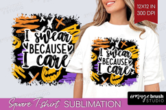 Sarcastic Halloween Quote Square Tshirt Background - Brush Product Image 1