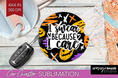 Sarcastic Halloween Quote Car Coaster - Brush Stroke Coaster Product Image 1