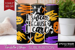 Sarcastic Halloween Quote Tumbler Wrap - Brush Stroke PNG Product Image 1