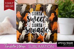 Sarcastic Halloween Quote Tumbler Wrap - Brush Stroke PNG Product Image 1