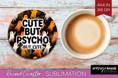 Halloween Quote Round Coaster - Sarcastic Coaster PNG Product Image 1