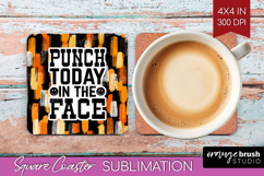Sarcastic Halloween Quote Square Coaster - Brush Stroke PNG Product Image 1
