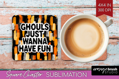 Halloween Quote Square Coaster - Sarcastic Coaster PNG Product Image 1