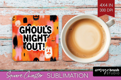 Halloween Quote Square Coaster - Sarcastic Coaster PNG Product Image 1