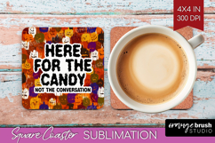 Halloween Quote Square Coaster - Sarcastic Coaster PNG Product Image 1