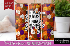 Sarcastic Halloween Quote Tumbler Wrap - Brush Stroke PNG Product Image 1