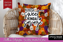 Sarcastic Halloween Quote Pillow Sublimation - Brush Stroke Product Image 1