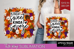 Sarcastic Halloween Quote Tote Bag - Brush Stroke Tote Bag Product Image 1