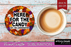 Halloween Quote Round Coaster - Sarcastic Coaster PNG Product Image 1
