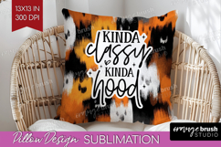Sarcastic Halloween Quote Pillow Sublimation - Brush Stroke Product Image 1